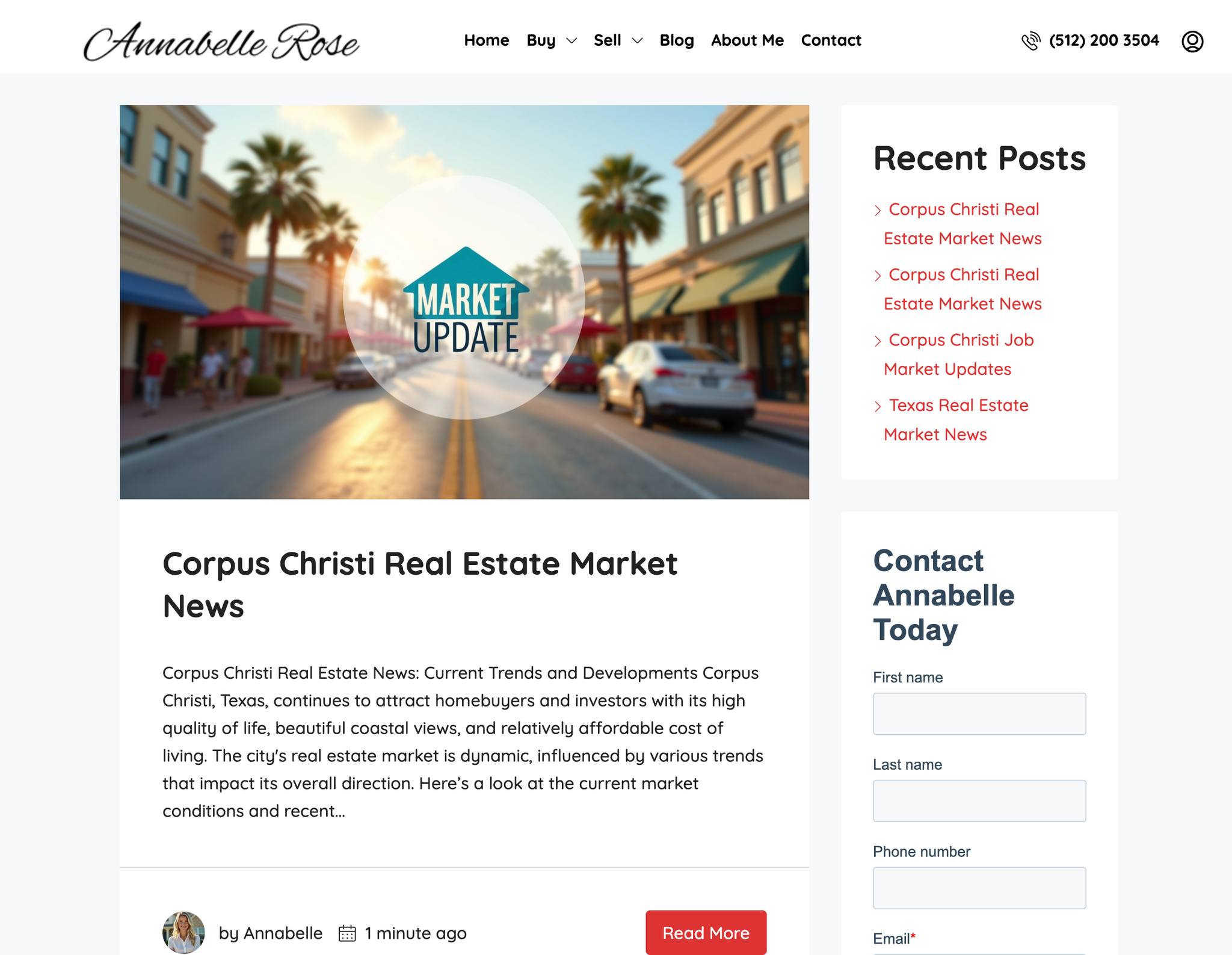 Annabelle Rose's website designed by goodtogo.dev